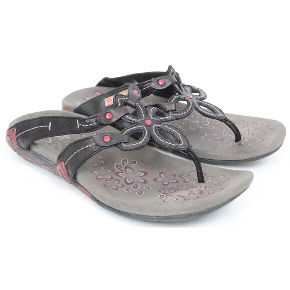 Cushe Women's Sz 9 Shasta Thong Cut Out Floral Leather Slip On Sandal  Boho Hipp - Picture 1 of 10